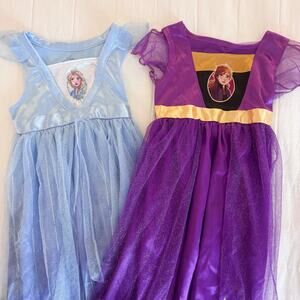 Frozen Pajama Gowns 2T Set Of 2 Anna And Elsa Disney Princess Pajamas